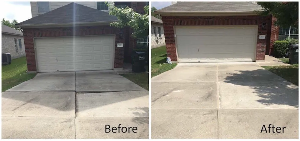 Before and after driveway lifting by Wasatch Concrete Lifting