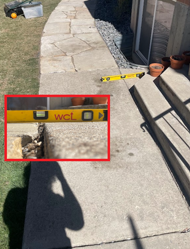 Level patio after concrete lifting