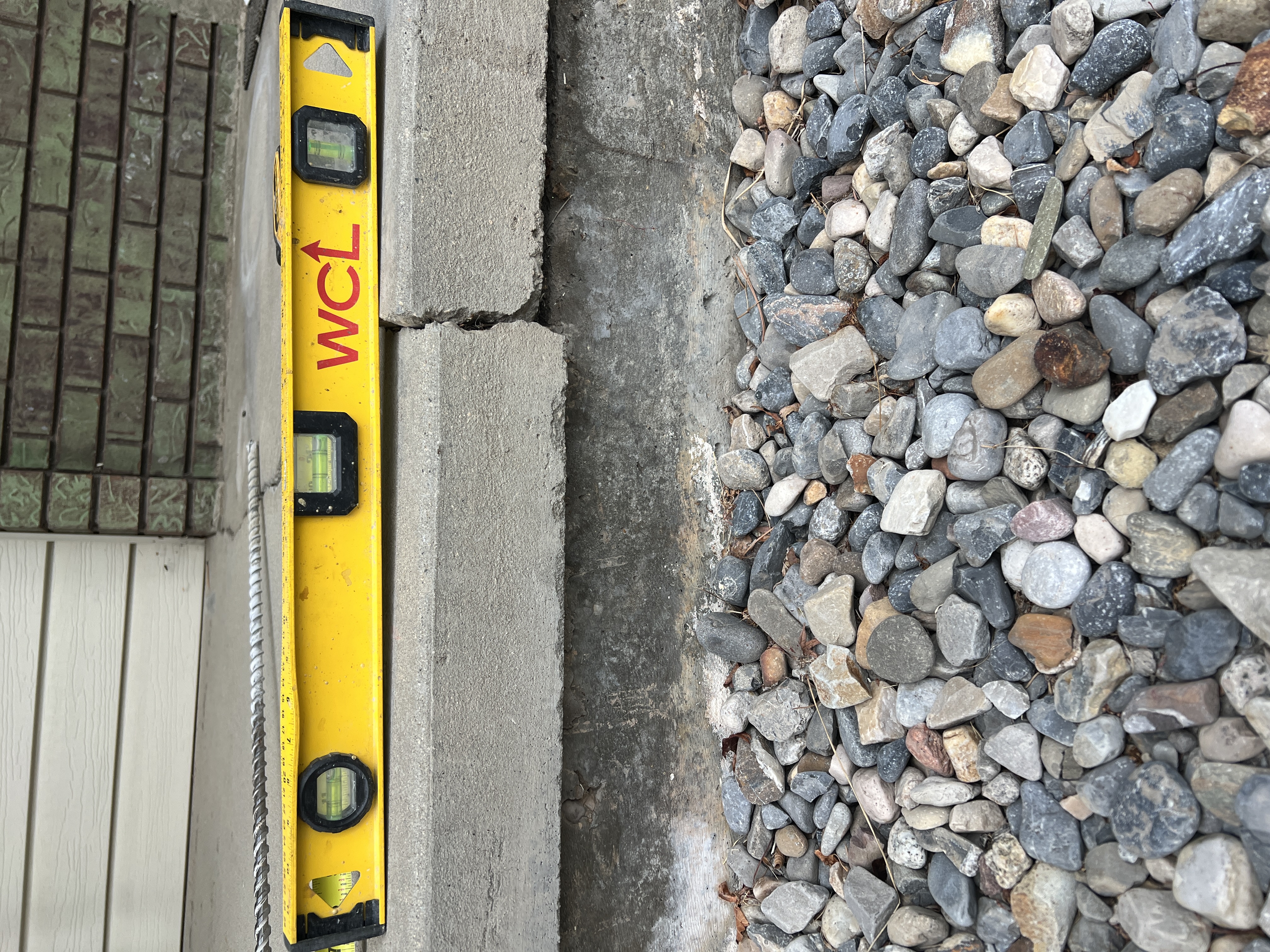 Sunken patio before concrete lifting