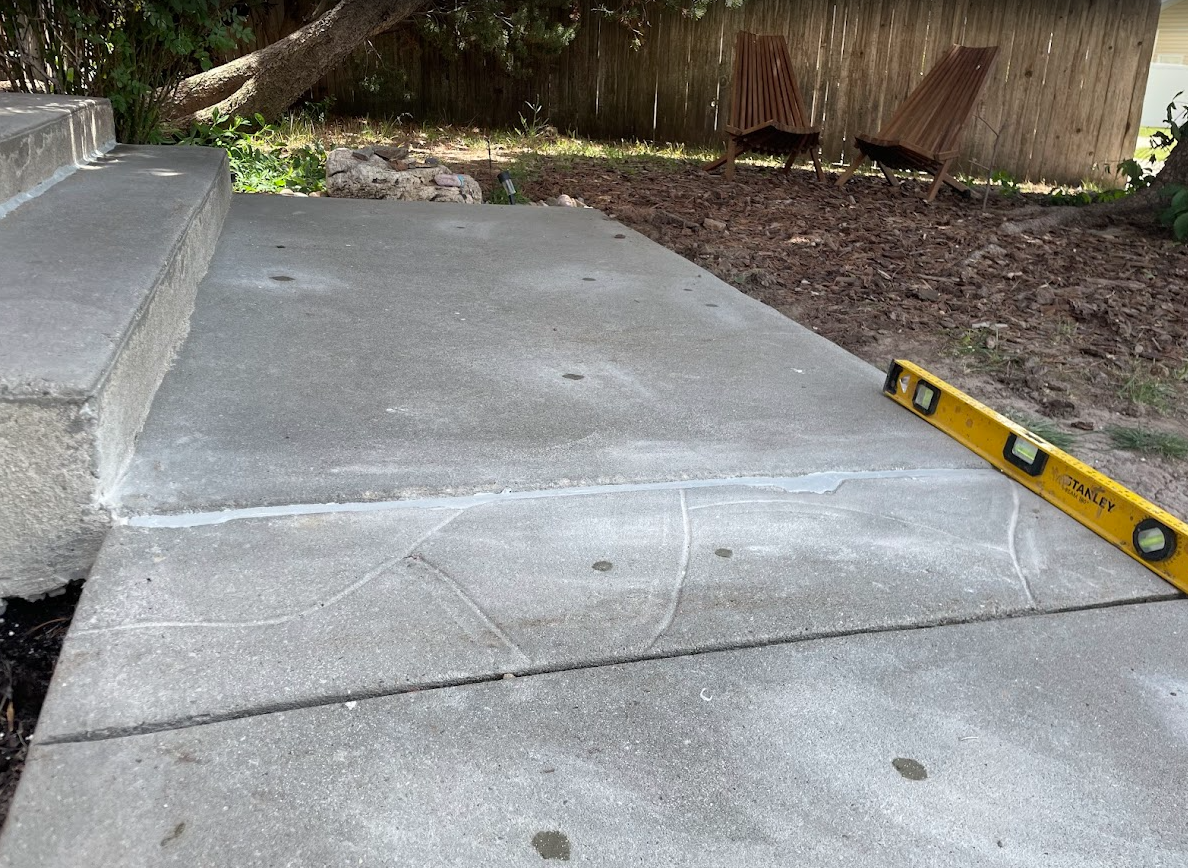 Level sidewalk after concrete lifting