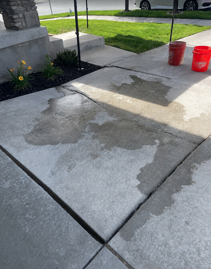 Cracked concrete slab before tear out and replacement in West Jordan Utah